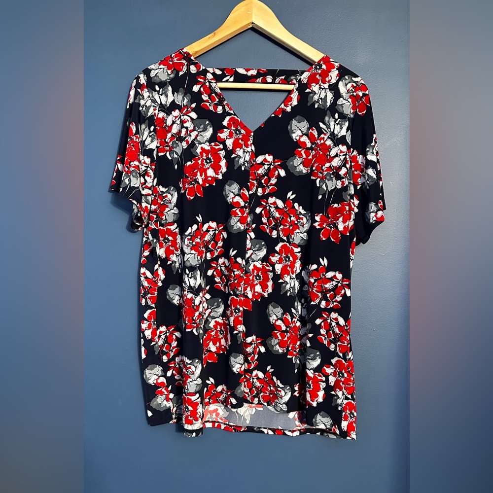 Floral V-Neck Women's Top